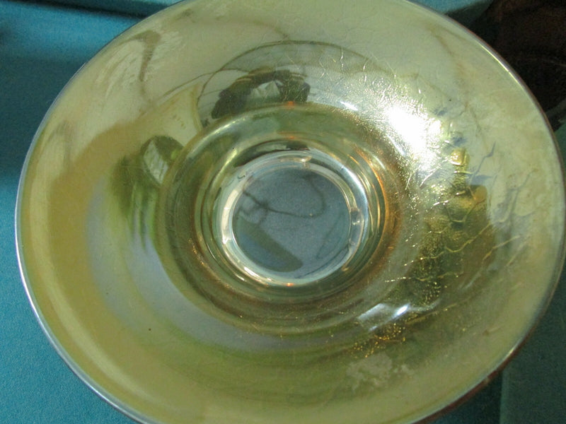 Carnival Iridiscent Marigold large bowl, 3 1/2" X 10" CENTERPIECE [GL-2]