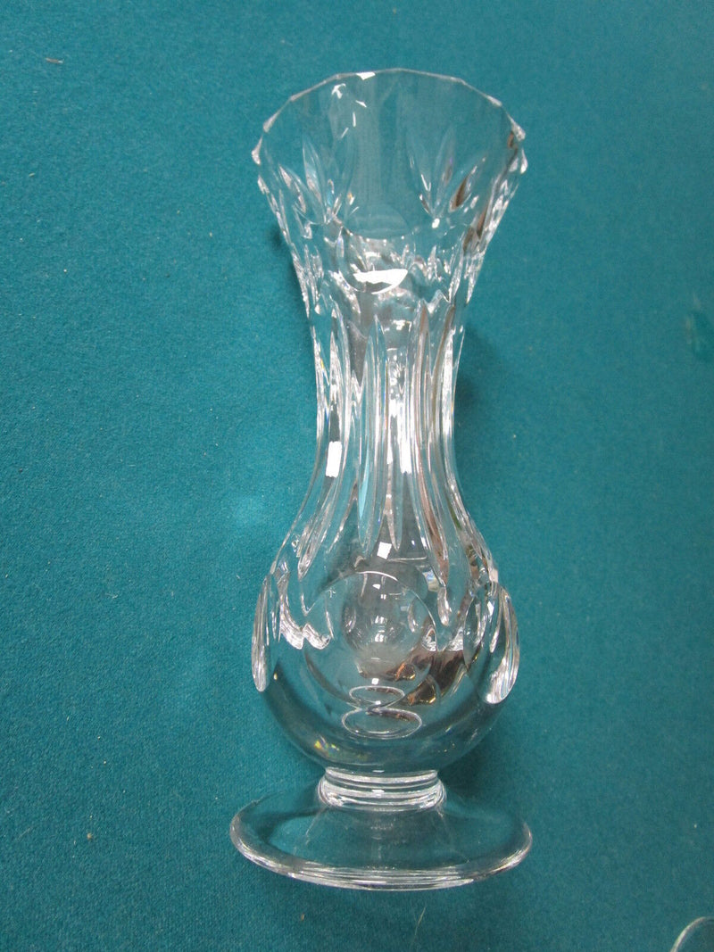 Cut Czech Bohemian Lead Crystal Vase combination of thumbprints & flowers BEAUTY