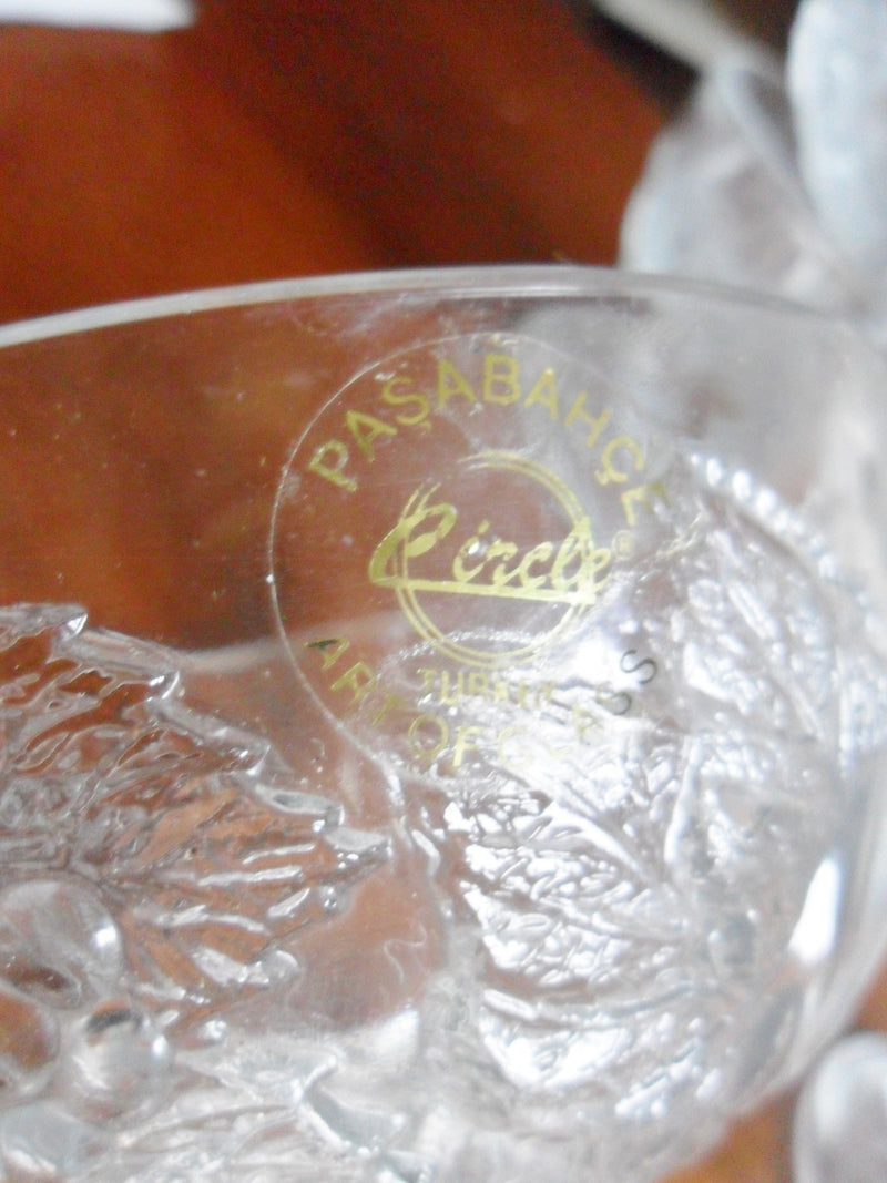 Vintage Paşabahçe Turkey 6 Glass Pedestal  Compote bowls RARE ^^^