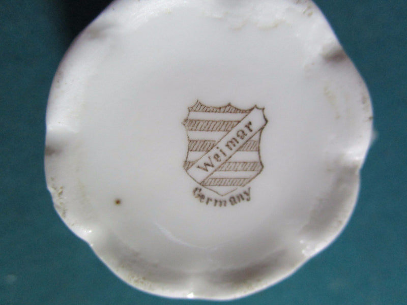 "Weimar" Germany Floral Coffee Cup And Saucer Artist Signed Original  [65]