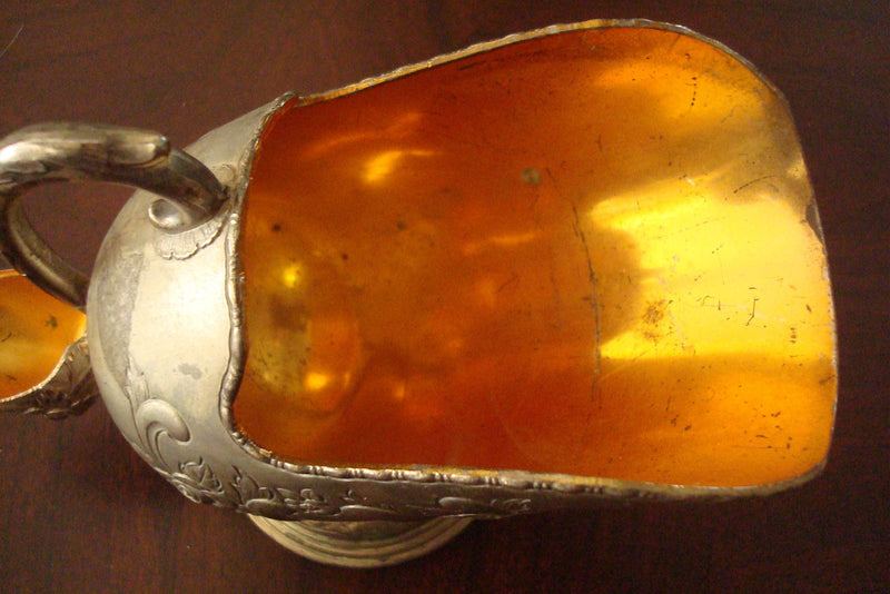 Raimond Silverplate/Goldplate Vintage Pedestal Scuttle Sugar cubes/nuts Bowl ^^^