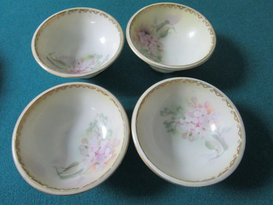 RS Prussia four footed salt dishes gold and flowers [rs-2]