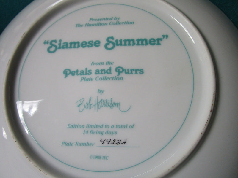 CAT'S PLATES (2) "Siamese Summer" "Morning Glory"NIB, with certs [AM11]