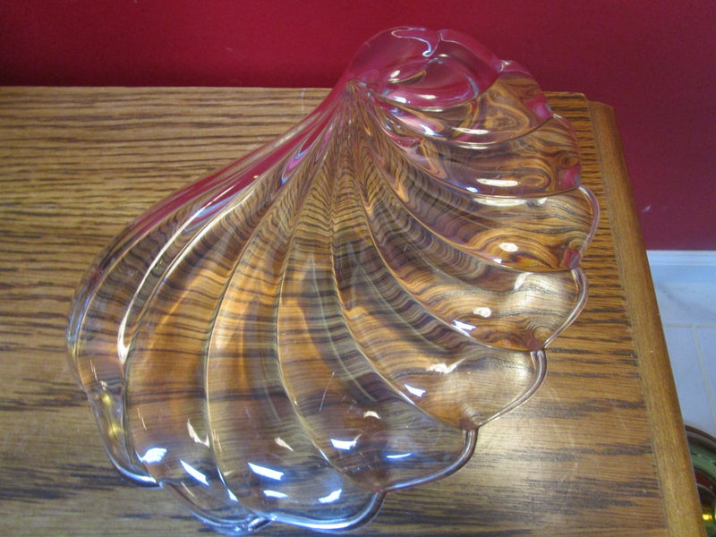Hazel Atlas COLONIAL SWIRL 4 Glass Snack Tray & Cup Set Sea Shell Plate ^^^^