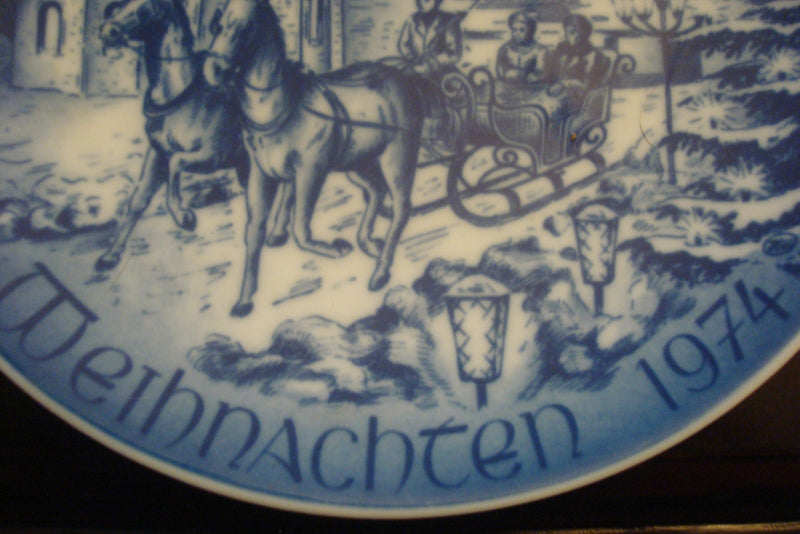 Bareuther Weihnachten 1974 Bavaria collector plate, 7 3/4" diameter