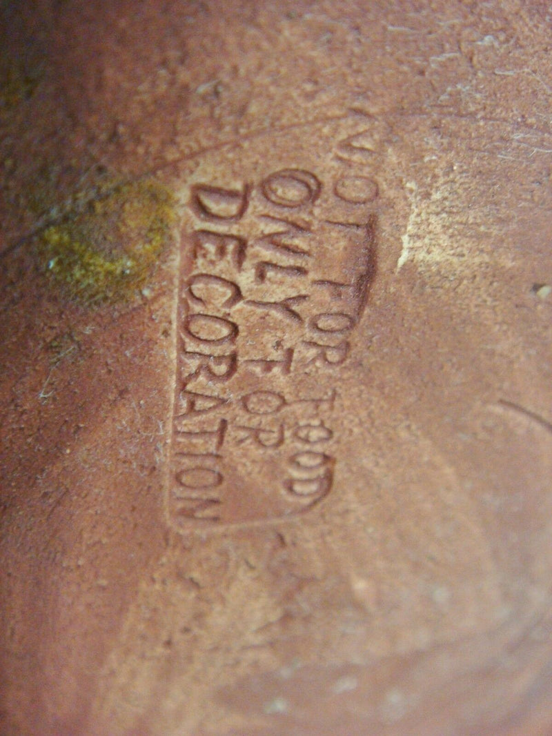 Ikebana Ware Japan hand made  gorgeous terracota frog, apples and leaves vase[8