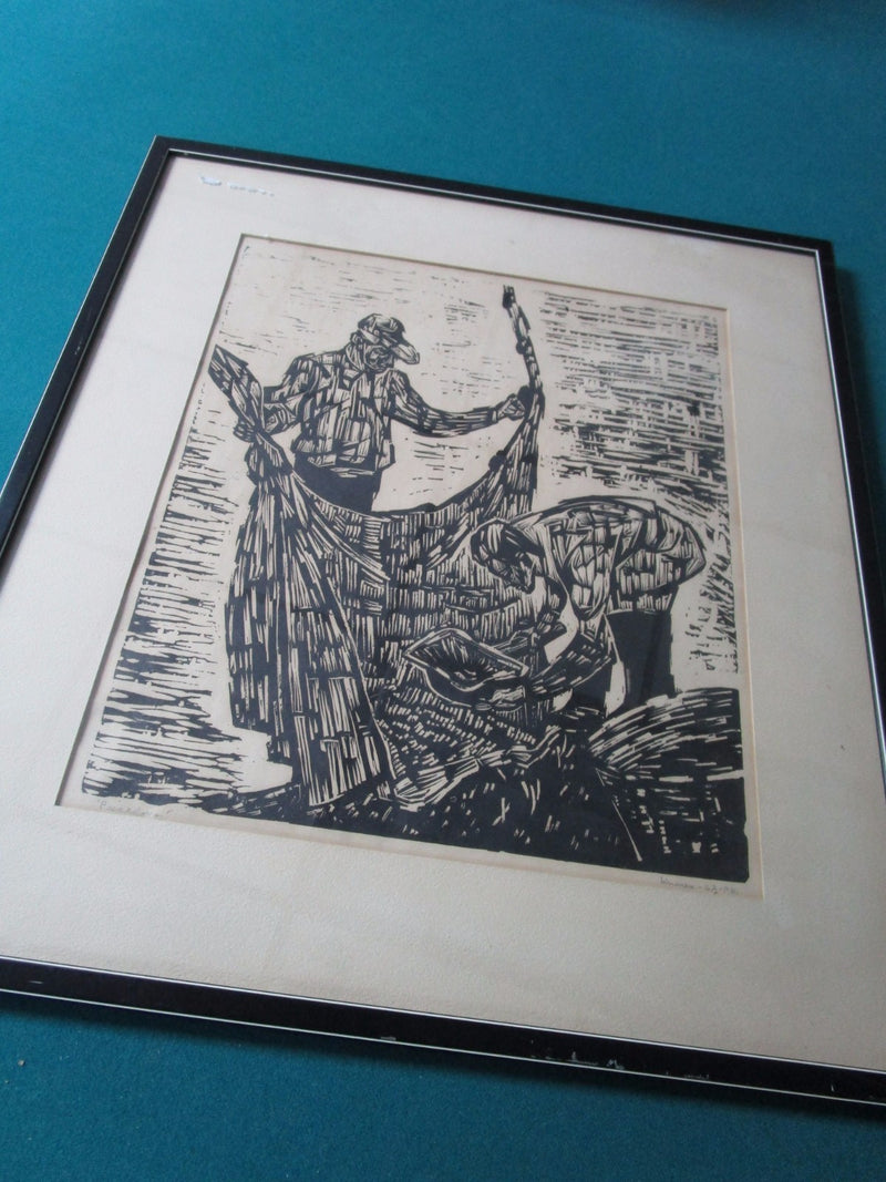 ERNESTO BUTTERLIN AKA LINARES 1917-1964, GERMAN/MEXICAN, LITHOGRAPH "PESCADORES"