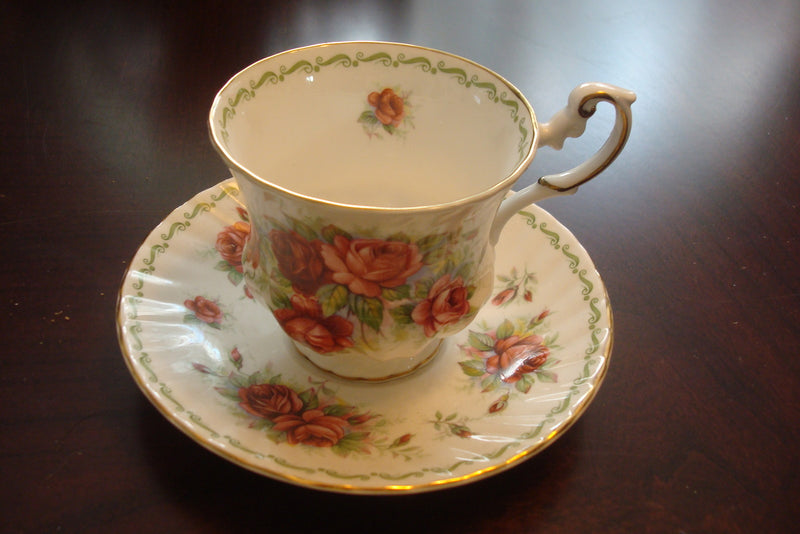 Queen's England Cup and Saucer by Rosina,Rose Pattern, Special Flowers [83c]