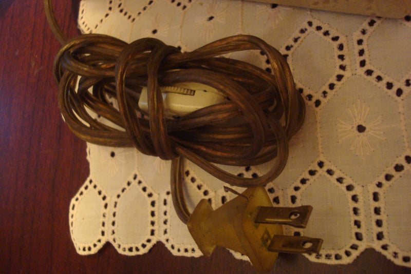 Ceramic Table Lamp Double Lights, ornated with ceramic drapes ORIGINAL LARGE