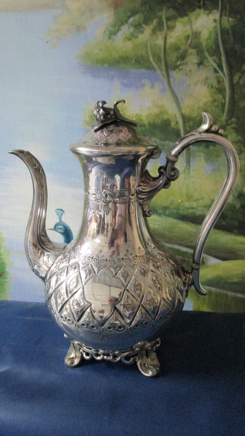SILVERPLATE COVERED DISH  SQUARE /JAMES DIXON & SONS SHEFFIELD COFFEE POT PICK1