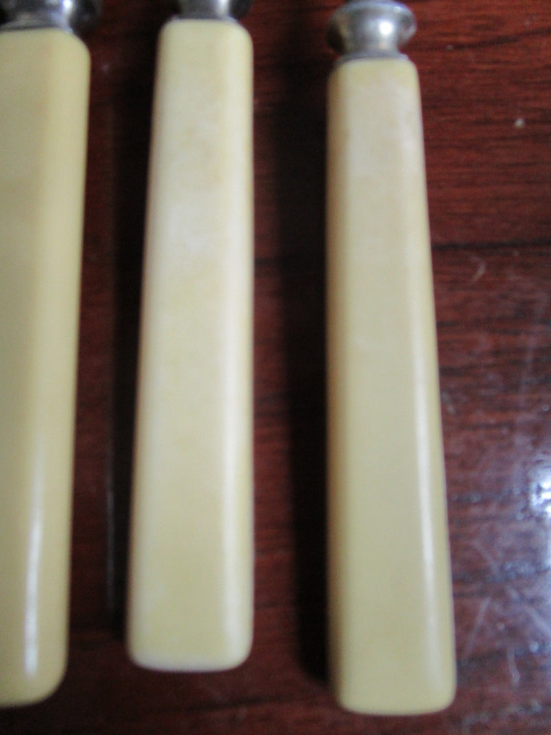 Landers Vintage Dinner 5 Forks & 4 Knives Set Bakelite Handles 9pcs[cuttl]