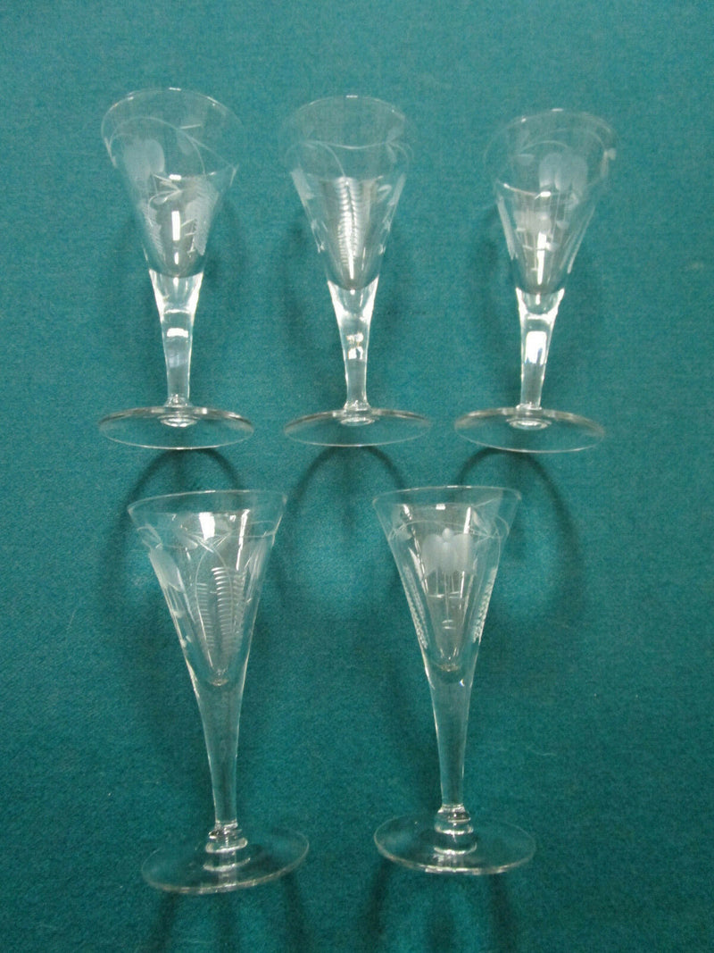 CORDIAL SHOT CRYSTAL GLASSES SET GOLD ETCH PURPLE CLEAR ETCH CERAMIC PICK ONE