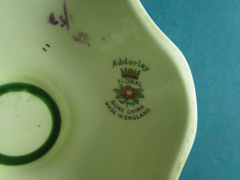 Adderley England Candle Holder "Floral" Pattern with Ceramic Flowers [95e]