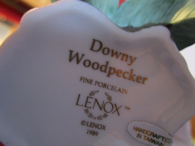 Lenox Downy Woodpecker Bird Figurine On Branch [a*7]^^