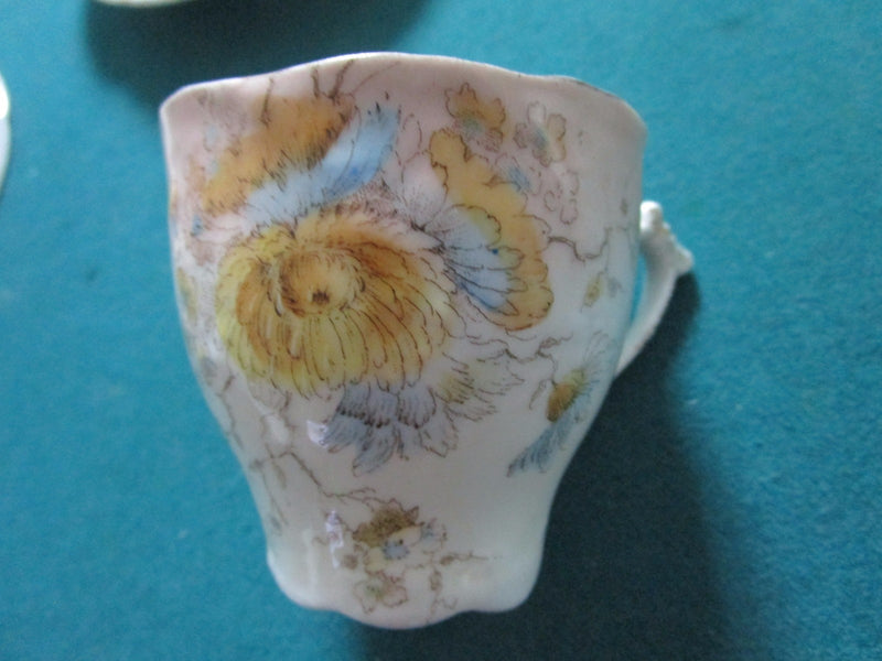 "Weimar" Germany Floral Coffee Cup And Saucer Artist Signed Original  [65]