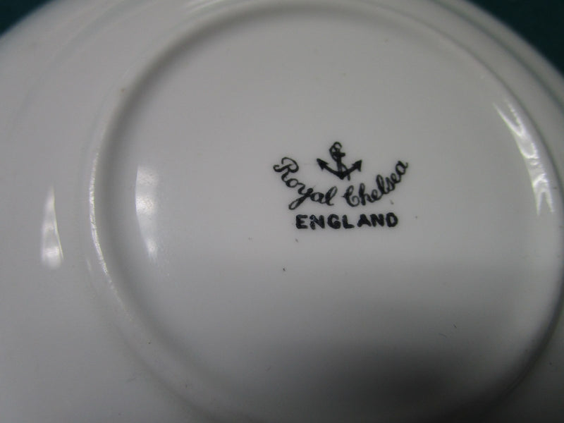 Royal Chelsea, England, cup and saucer turquoise and gold [a5#3]