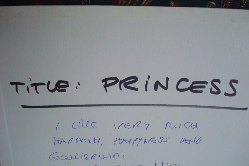 Carin Palcer 2014 "Princess" Original Painting Oil on Canvas imposed on board