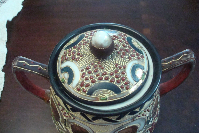 MORIAGE RS Japan Pottery, covered HANDLED sugar  c1940s  [80]