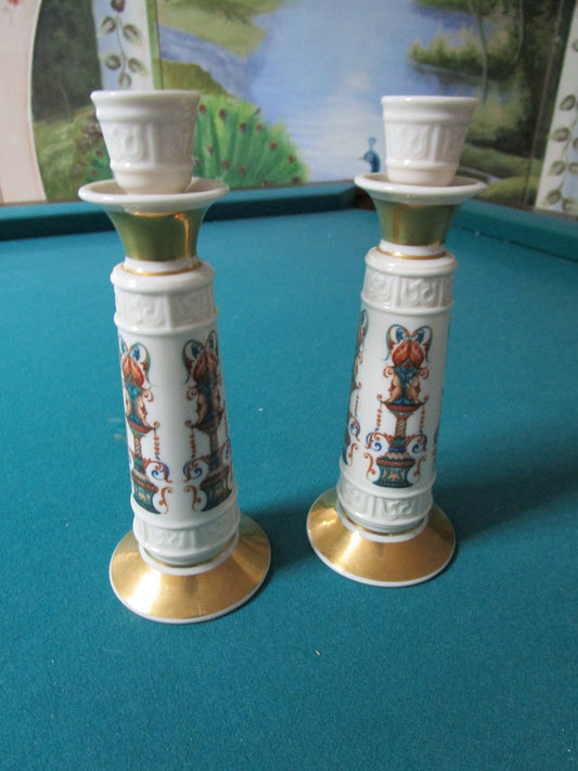 Lenox Lido pattern PAIR OF CANDLESTICK, 8 1/2" [LX7]^^
