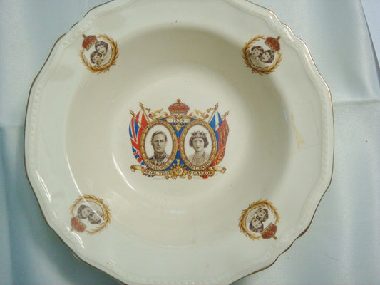 Queens Elizabeth & King George visit Canada, bowl c1910s Alfred Meakin [89c]