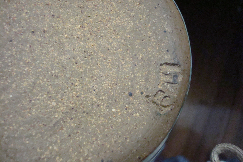 Nice green studio pottery marked "HR", 5 1/2" VESSEL