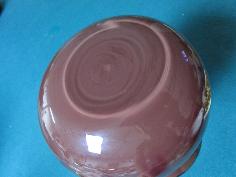 Rosenthal Germany Glass Vase Dark Red Frosted 7 X 6"  Original