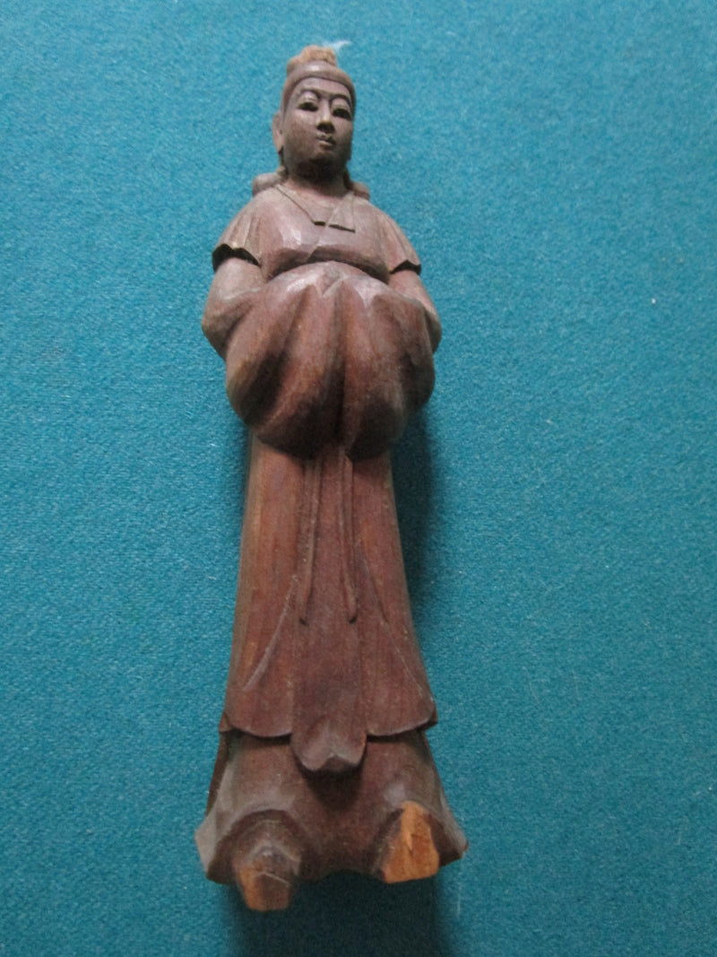 Antique Chinese CHESS wooden carved figurines man and woman [a*7]