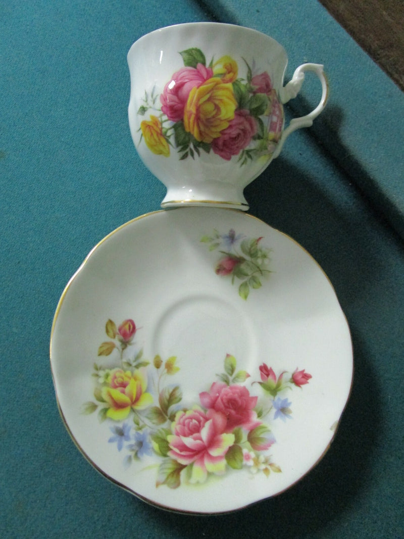 Royal Dover  England TEA cup and saucer decorated bouquet of flowers orig [85]