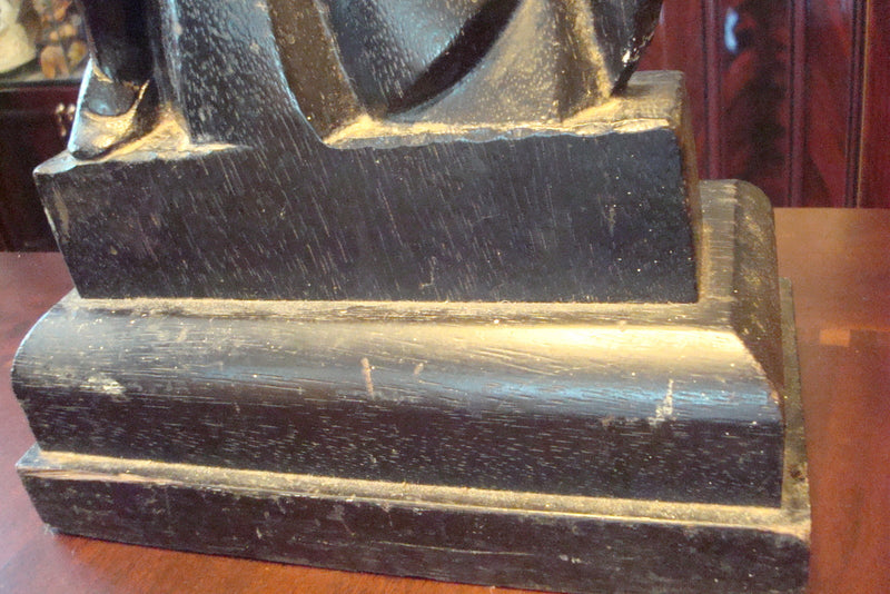 YASHA HEIFETZ 1960s Walnut hand carved Art Deco lamp -base- "Matador" original