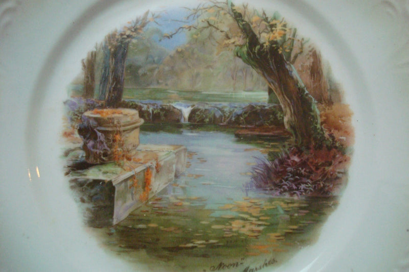 Greiner & Herda Bavaria  Signed Plate C1900s " Noon At The Pontino Marshes"[#29]