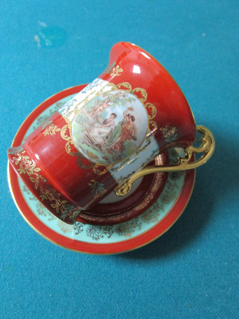 BREMER & SCHMIDT - Germany - ca 1930s figural cup and saucer ORIG [84C]