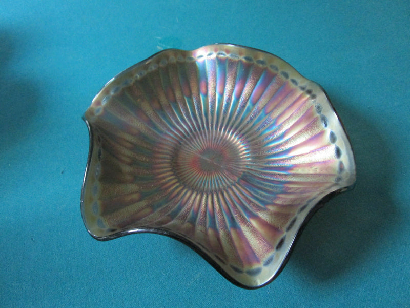 Northwood CARNIVAL BOWLS RUFFLED BORDERS IRIDESCENT PURPLE GRAPES pick 1