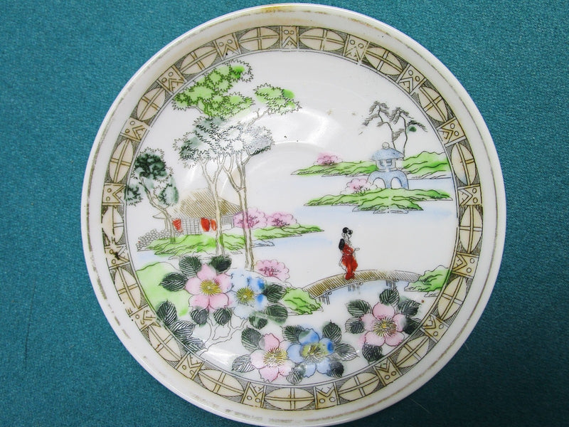 ANTIQUE IMPERIAL 1930s  eggshell ceramic cup and saucer Hand Decorated Japan[51]