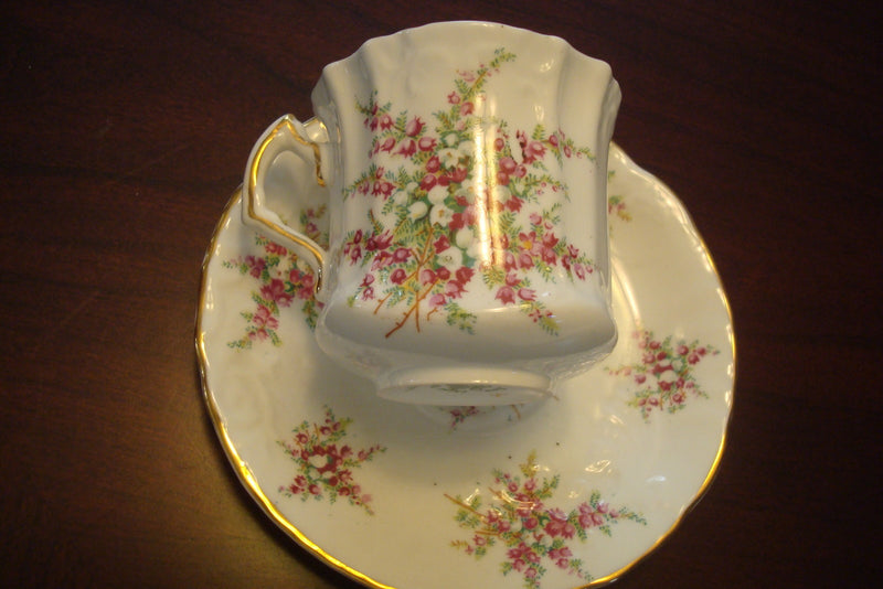 Hammersley Cup And Saucer Purple Flowers Made In England  [a5#10]