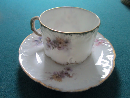 Rosenthal "Monbijou" Pattern  Floral Coffee Cup And Saucer Artist Signed [65]