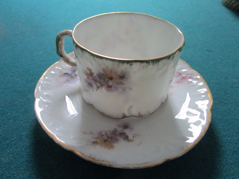 Rosenthal "Monbijou" Pattern  Floral Coffee Cup And Saucer Artist Signed [65]