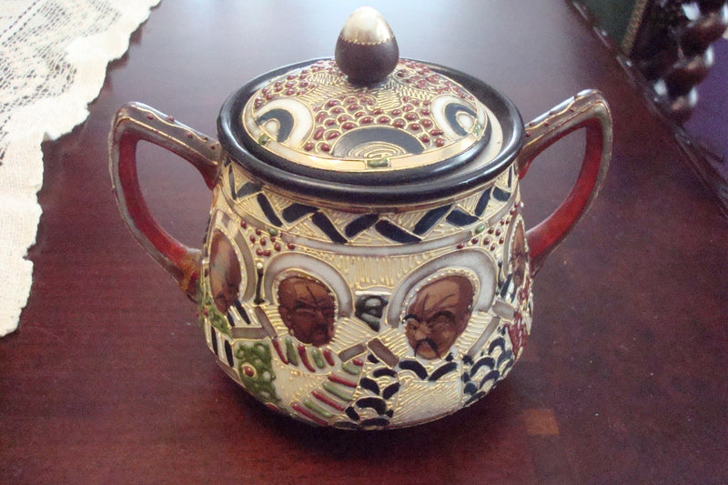 MORIAGE RS Japan Pottery, covered HANDLED sugar  c1940s  [80]