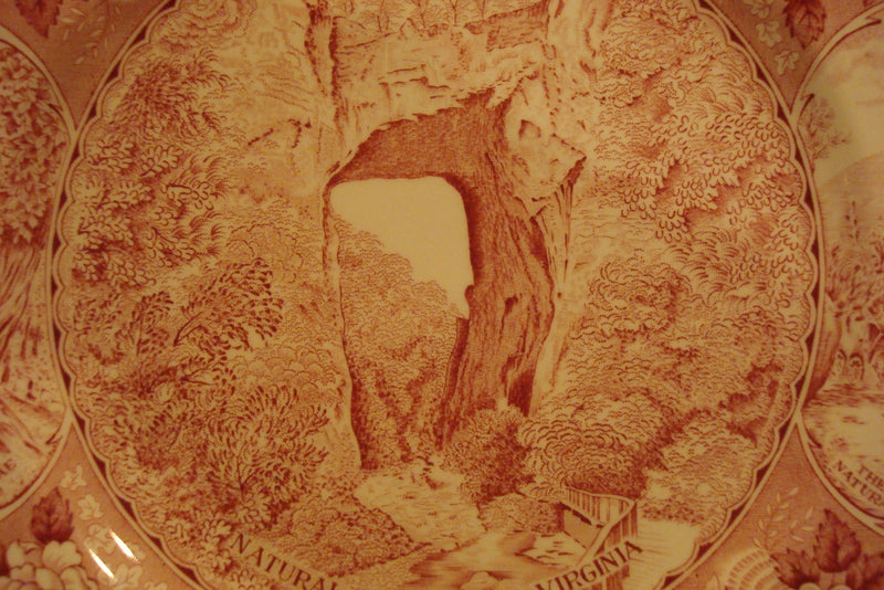 Old English Staffordshire plate "The Picturesque Natural Bridge of Virginia"