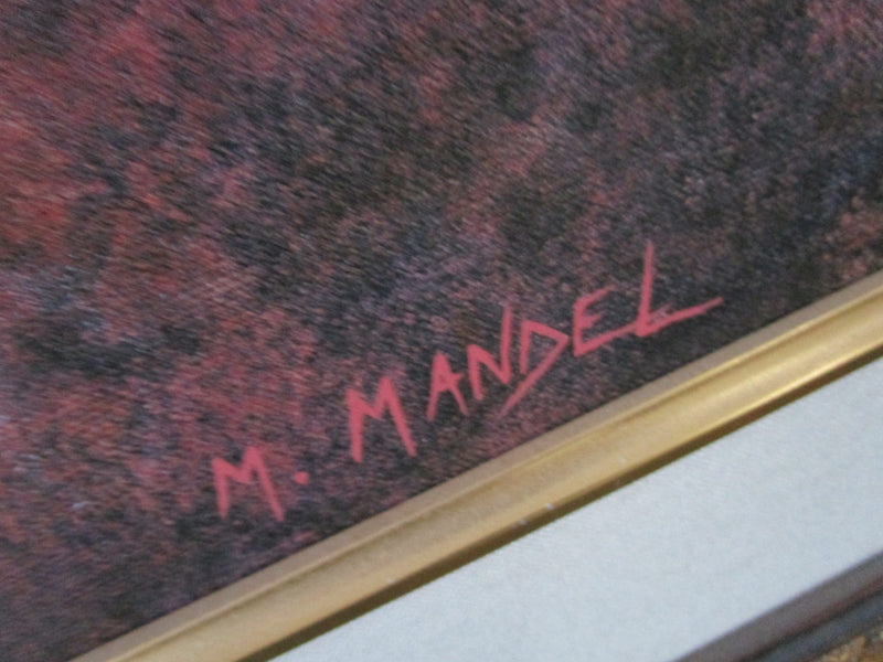 JEWISH LANDSCAPE M. Mandel oil on canvas painting professionlly framed