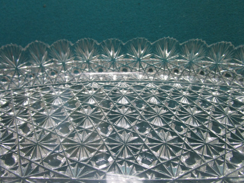 Bohemian cut glass dish oval,  16 1/2 x 6 1/2"[a*5]
