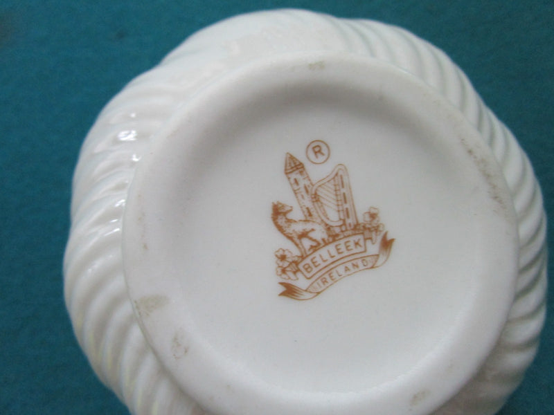 Belleek cremer and sugar yellow rope,  7th mark [*12]