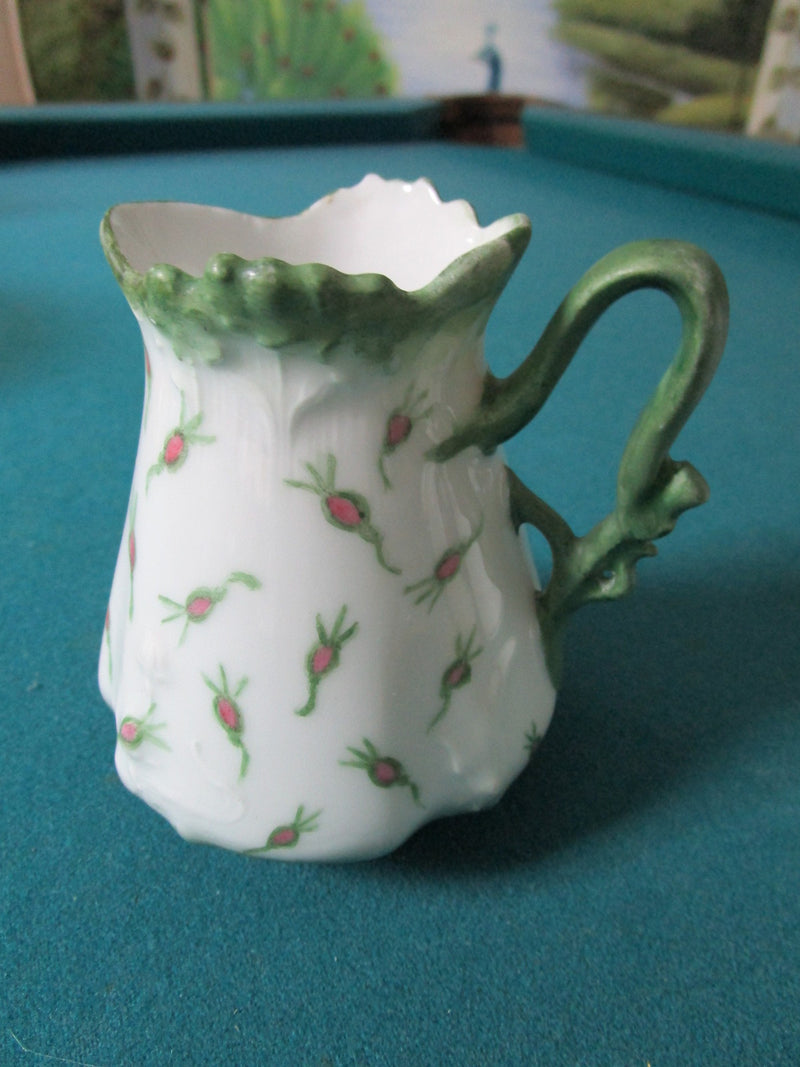 ANTIQUE Mignon Z.S. & C Bavaria, Germany, creamer  green flowers orig [88C]