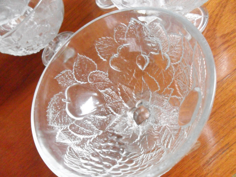 Vintage Paşabahçe Turkey 6 Glass Pedestal  Compote bowls RARE ^^^