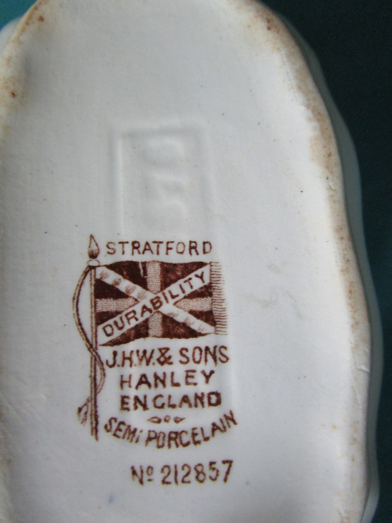 J.H.W. & Sons Hanley England Semi Porcelain Gravy Boat c1920s [85]