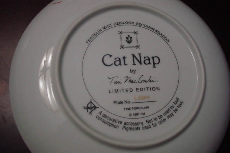 Turi MacCombie CAT NAP Franklin Mint Collectors Plate Limited Edition  w/COA ^^