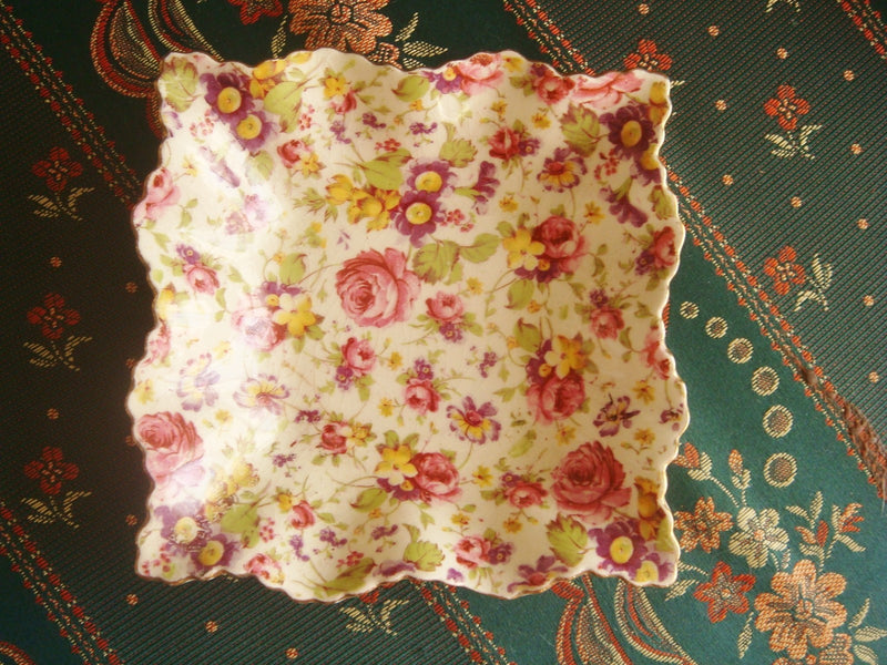 James Kent Longton Britain Chintz Roses  Nut Dish Rapture pin dish [1]
