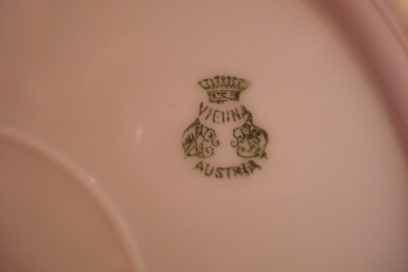 Antique Vienna Austria Red Grapes Green Leaves Signed Curio Plate [*#193]