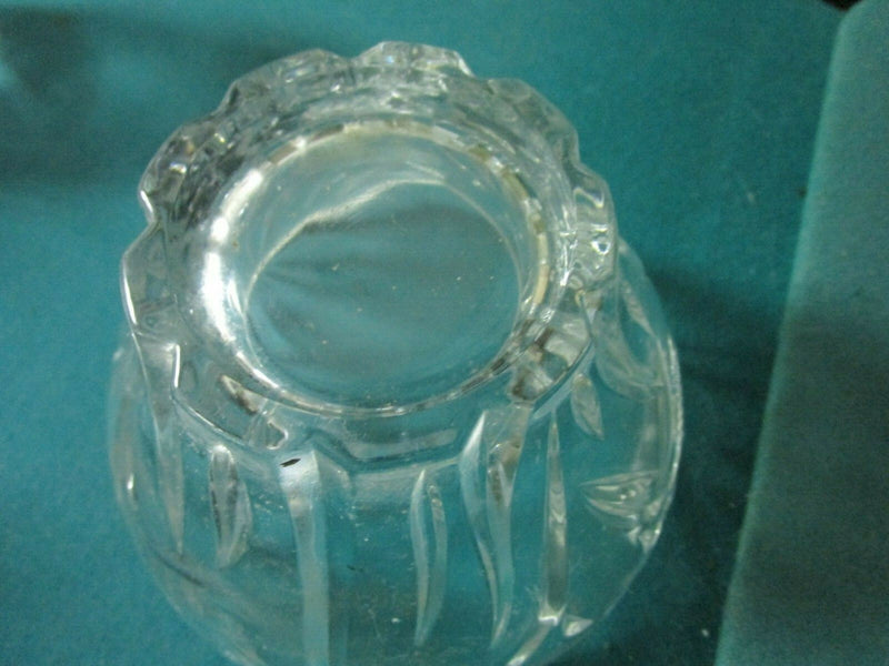 Czechoslovakian Crystal Bowl, delicate decorations,with partial label [GL-10]