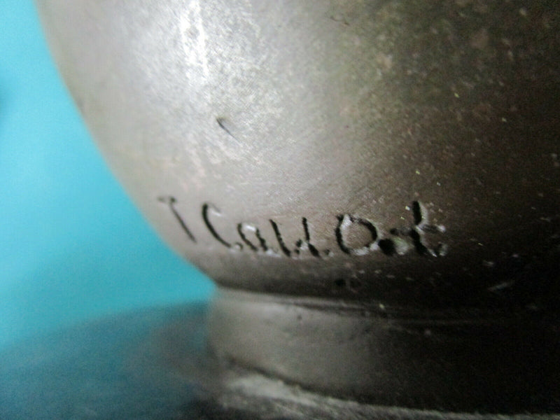 ART NOUVEAU POTTERY VASE MARBLE BASE SIGNED T. CALDAT