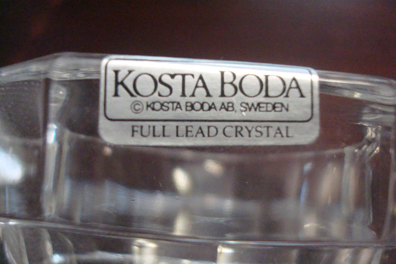 Kosta Boda sweden crystal bowl, 3" tall by 4 1/4" ORIG [GL-10]